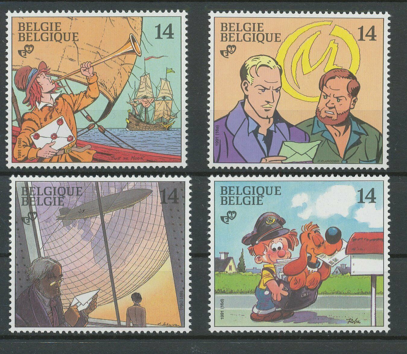 [p316] Belgium 1991 Animations Strips Good Set Very Fine Mnh Stamps