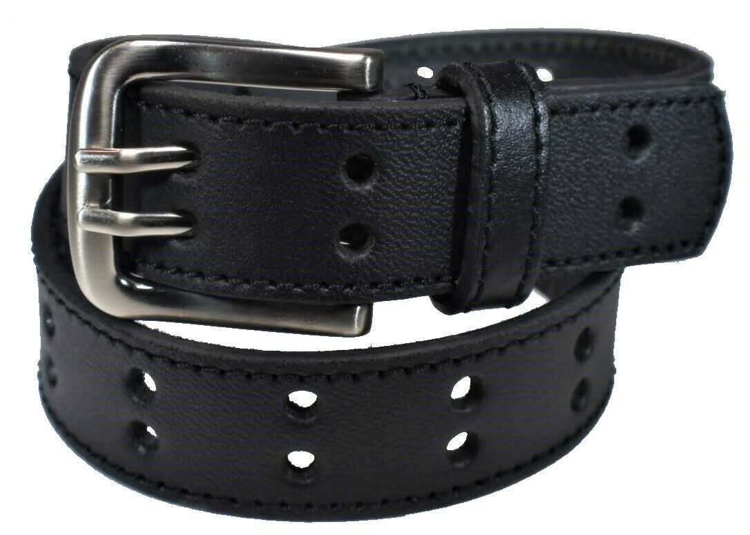 Boy's 100% Genuine Leather Belt W/ Polished Nickel Finished Belt Buckle B7003