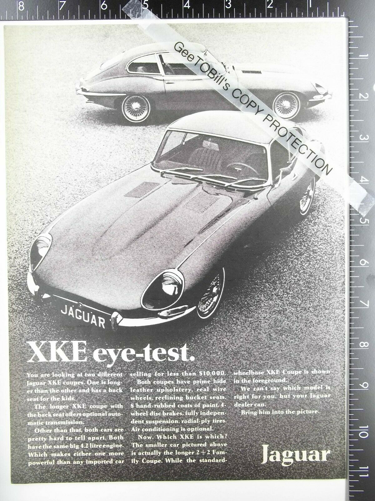 1968 Jaguar Xke 2+2 Hood Fender Shot Magazine Ad Advertisement  66 67 68 69 70