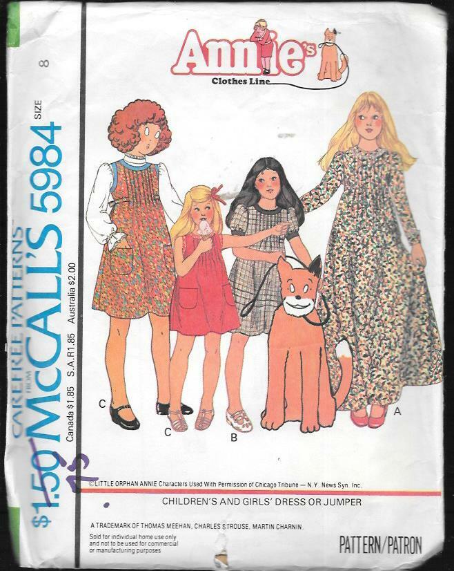 Vintage Mccall's #5984 Annie's Clothes Line Dress & Jumper - Sz 8 - Uncut