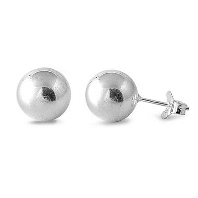 .925 Sterling Silver Ball Bead Stud Earrings All Sizes