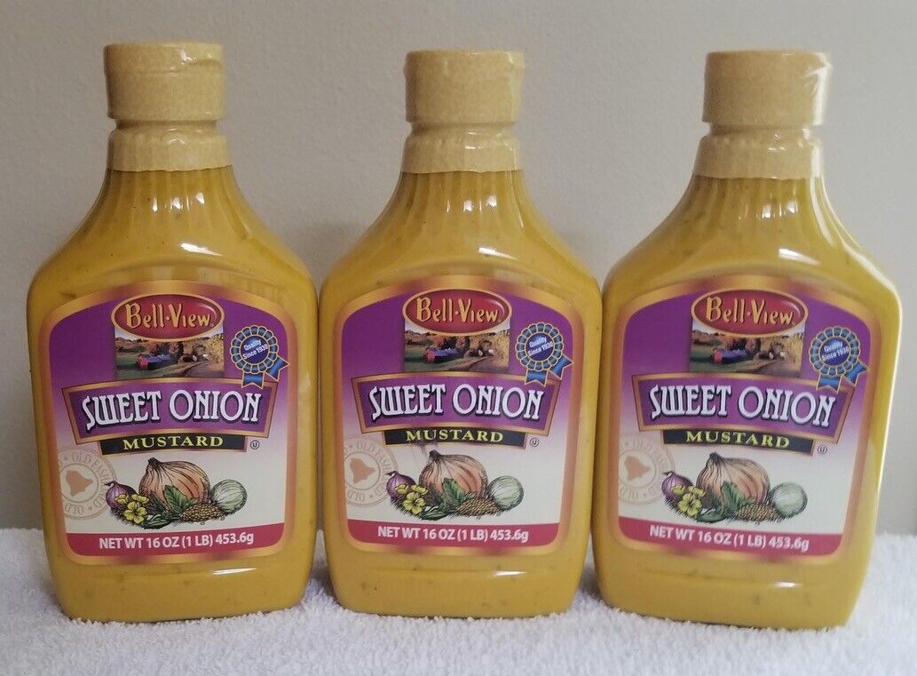 Bell-view Sweet Onion Mustard Three 16 Ounce Bottles !!!!