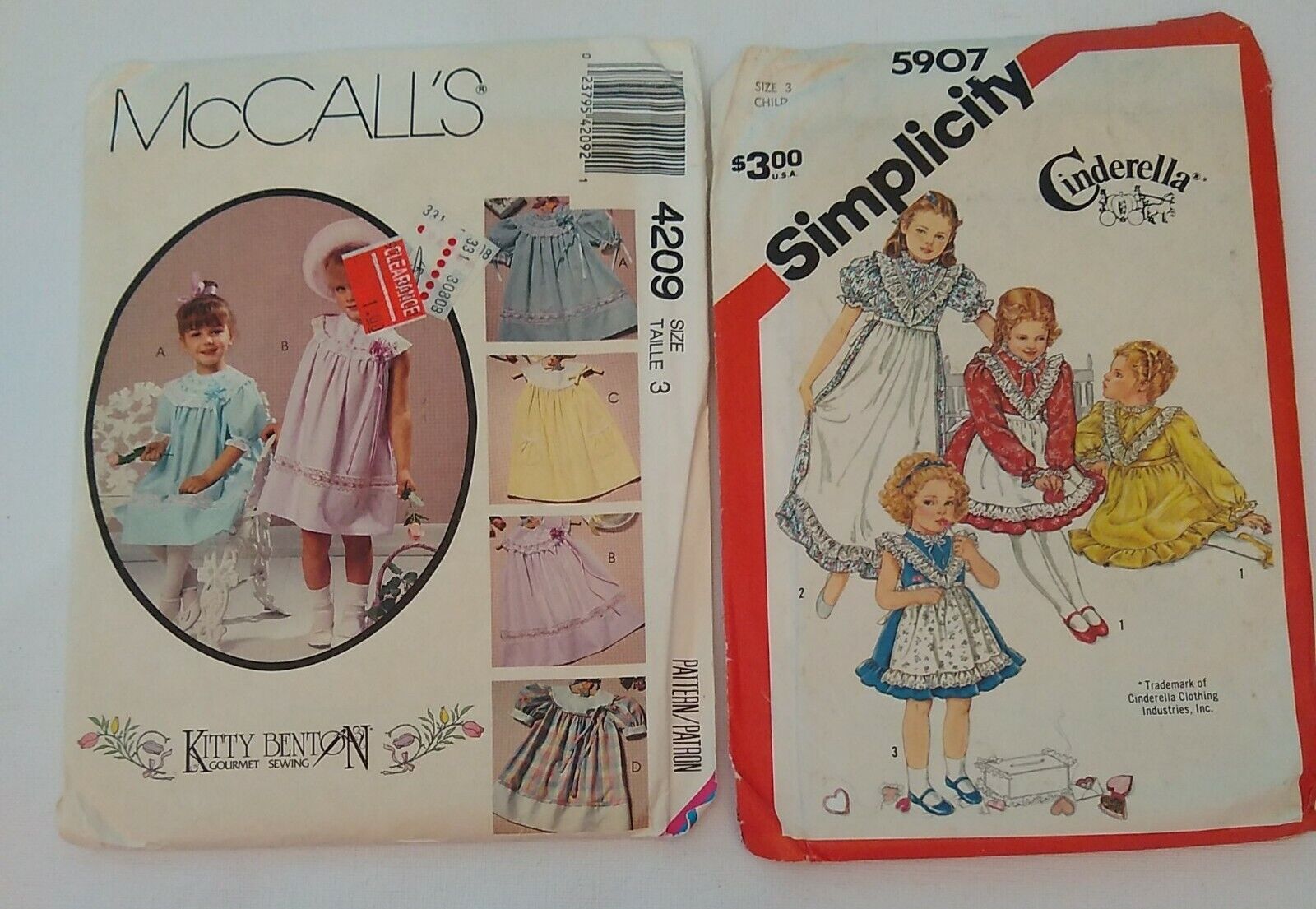 Mccalls 4209 & Simplicity 5907 Cinderella Size 3 Sewing Patterns Dresses Lotof2