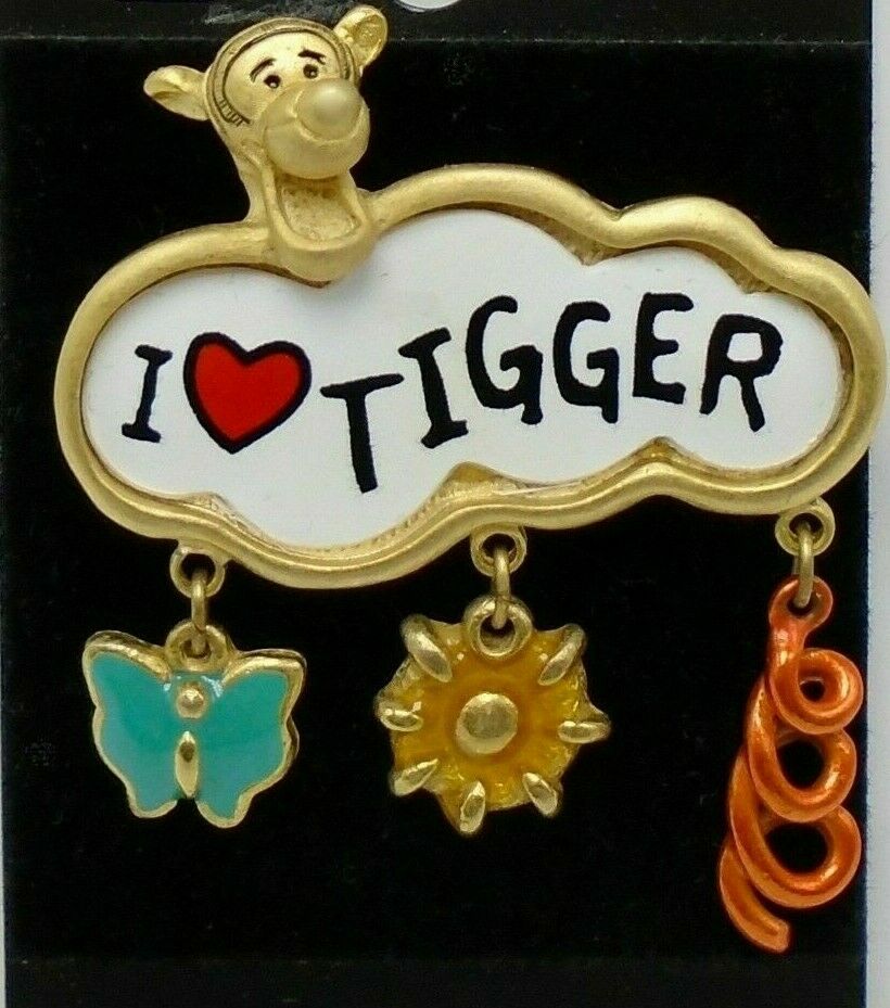 Disney Pin #8850 I Love "heart" Tigger Dangle Rare Find
