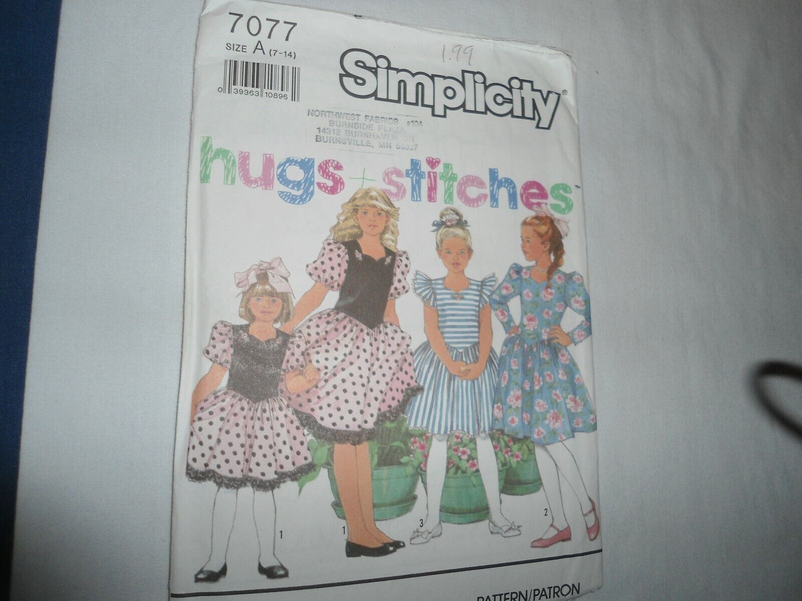 Vtg.sewing Pattern,girls Sz.7 To 14.party Dress,used.simp.7077.hugs & Stitches