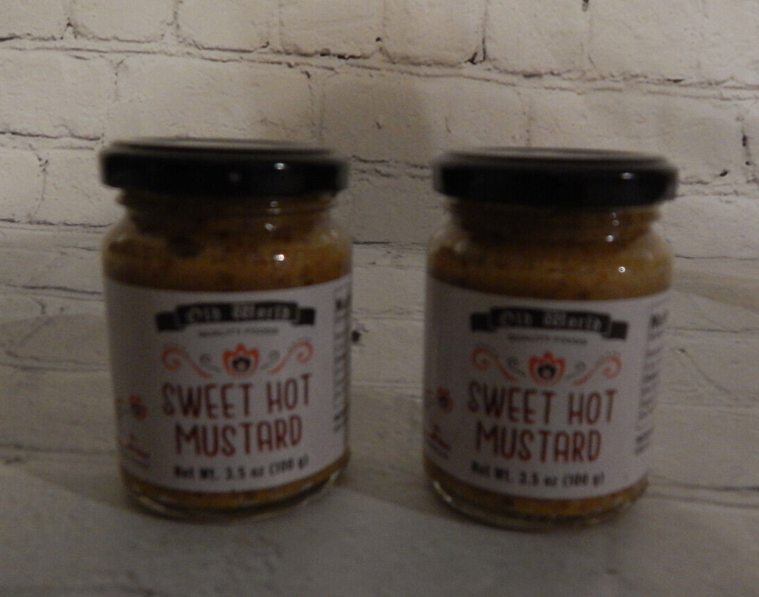 Old World Sweet Hot Mustard-lot Of 2/3.5 Oz Each