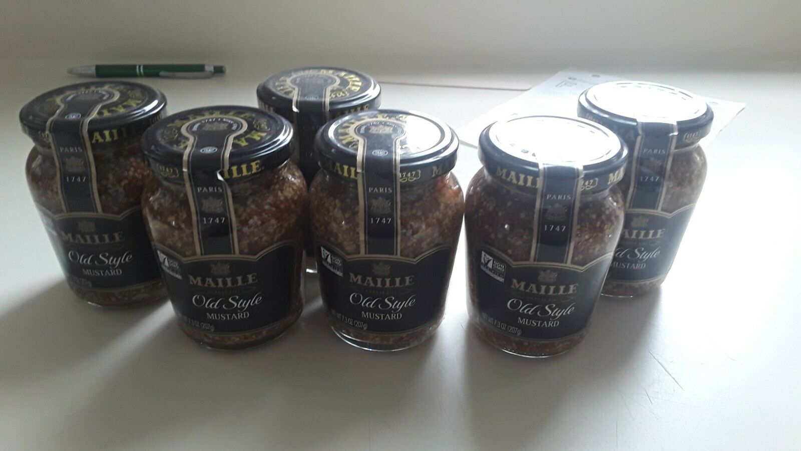 (6) Maille Mustard Whole Grain Old Style Mustard (7.3 Oz Glass Jar) *sealed*