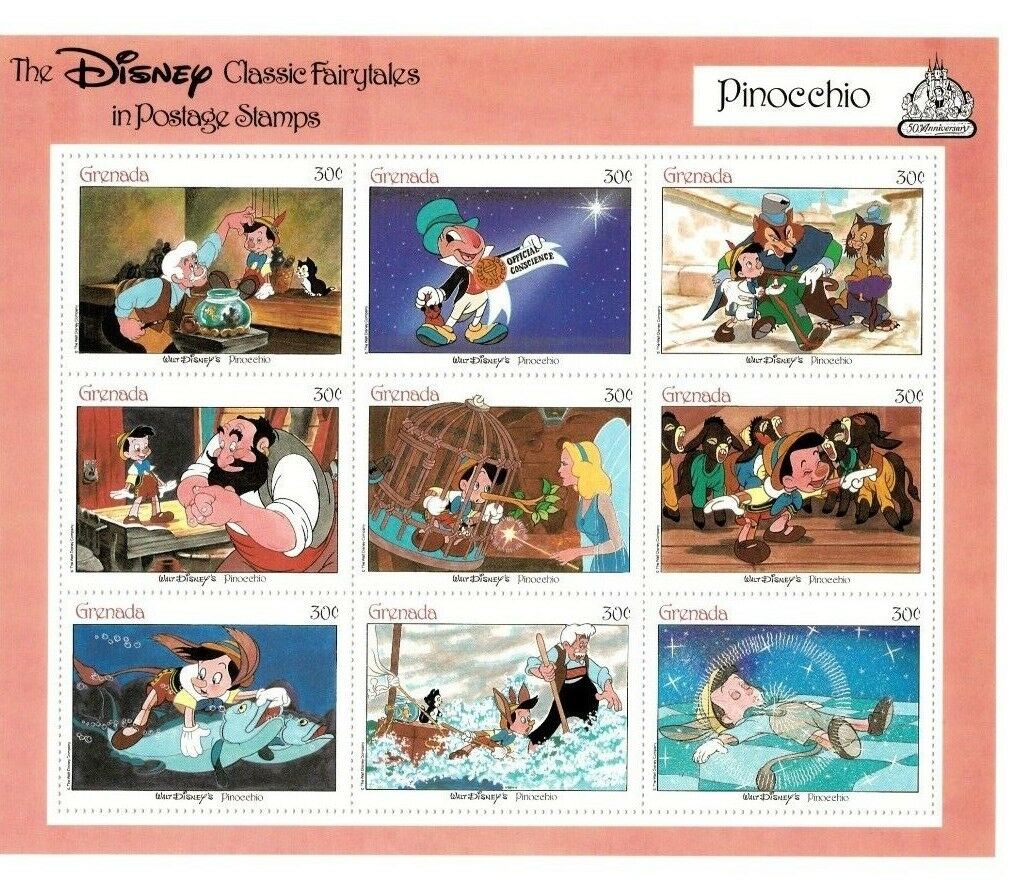 Grenada - 1987 - Disney Stamps - Classic Fairy Tales  - Pinocchio - Mnh