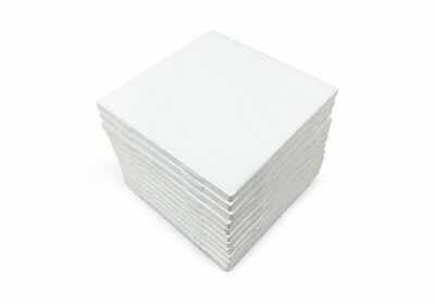 Set Of 12 Glossy White Ceramic Coaster Tiles For Arts&crafts 4x4 Backsplash Wall