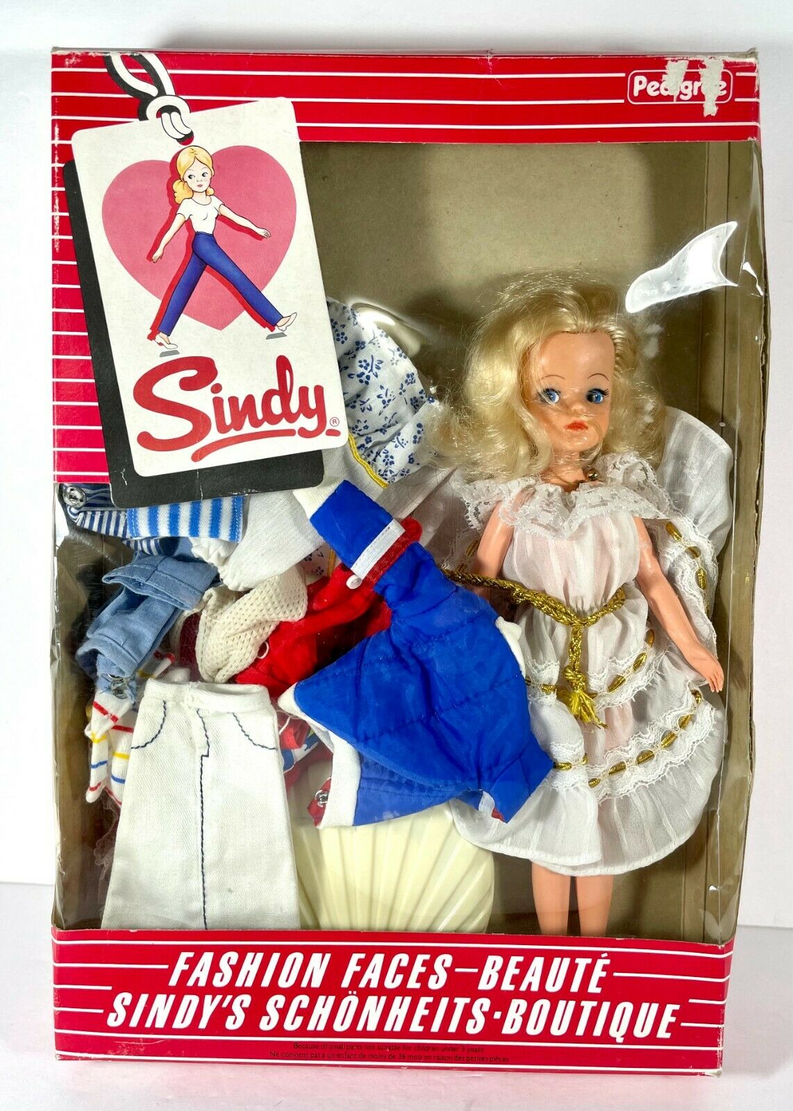 Sindy Doll 1983 Fashion Faces - Pedigree In Box W/ Accessories & Clothes