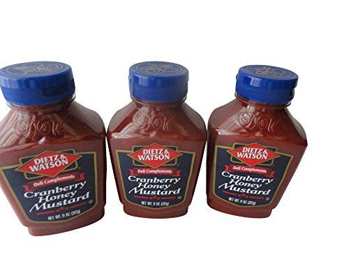 Dietz & Watson Deli Complements Cranberry Honey Mustard 3 Bottles