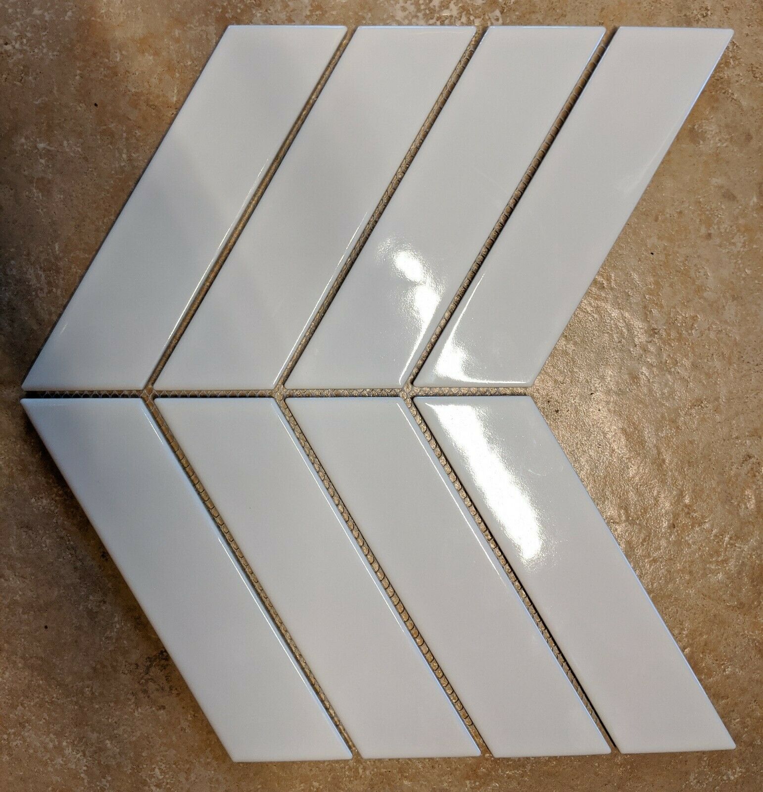 Glossy White Chevron Porcelain Mosaic For Wall And Floor Tile
