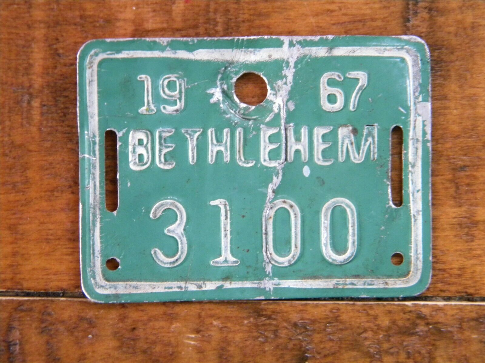 Vintage 1967 Bethlehem Pa Pennsylvania Bicycle Bike License Plate